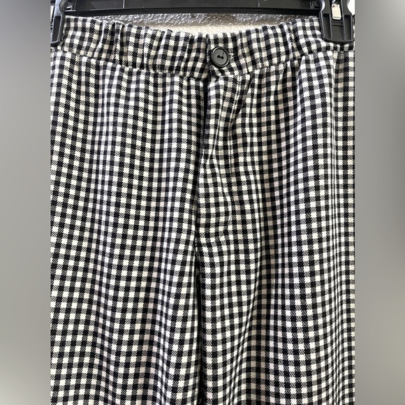 Luna Chix Black & White Gingham Trouser Ankle Pants Size L Back Ankle Slit - Picture 2 of 6
